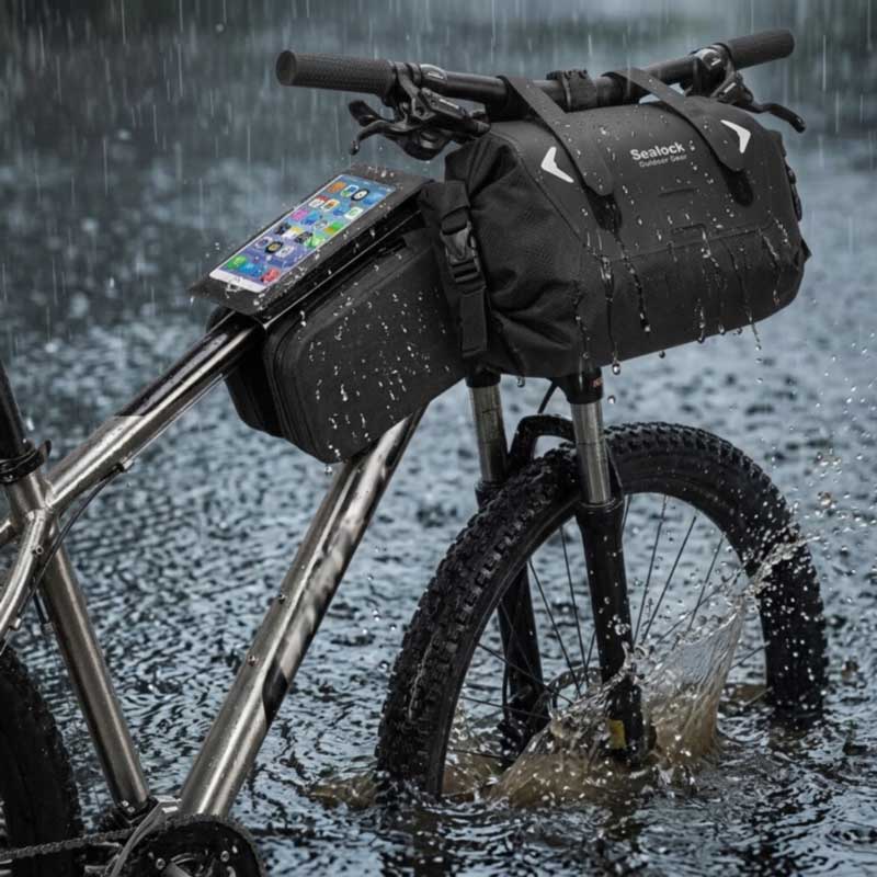 वाटरप्रूफ बाइक झोला - आरएफ वेल्डेड, IPX6 | OEM, MOQ 200